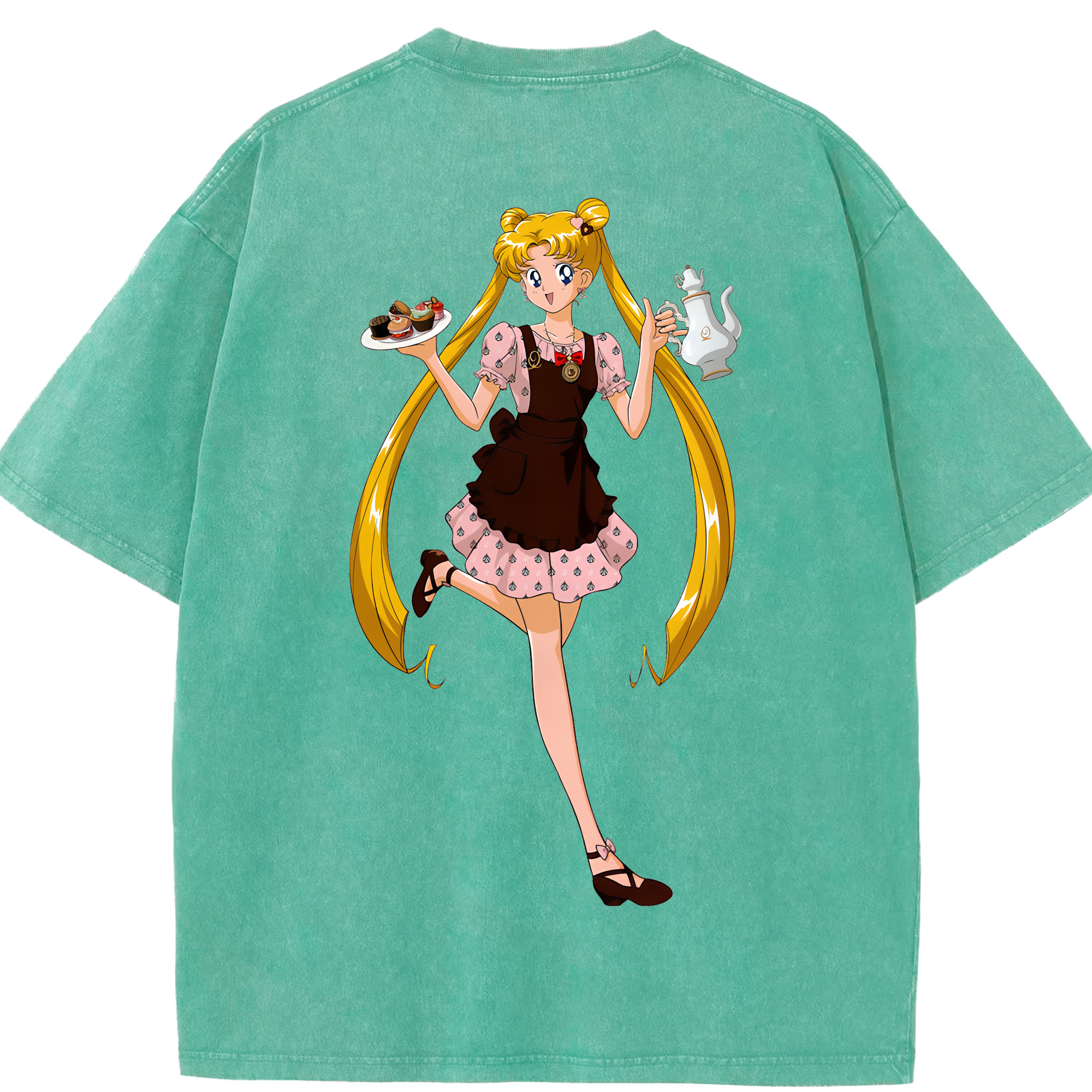 （画像用） 美少女戦士セーラームーン 愛野 美奈子 あいの みなこ Sailor Moon Aino Minako 綿100% ヴィンテージ風 半袖Tシャツ（背面プリント）